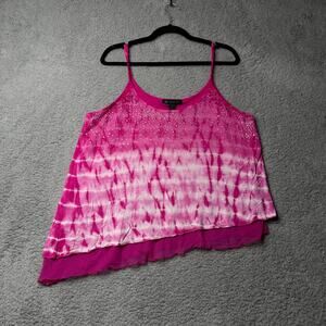 INC International Concepts Tank Top Women's XL Pink Asymmetrical Sleeveless